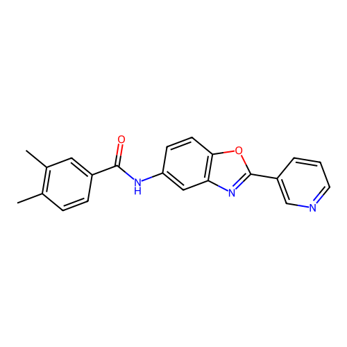 3,4-dimethyl-N-[2-(pyridin-3-yl)-1,3-benzoxazol-5-yl]benzamide structure