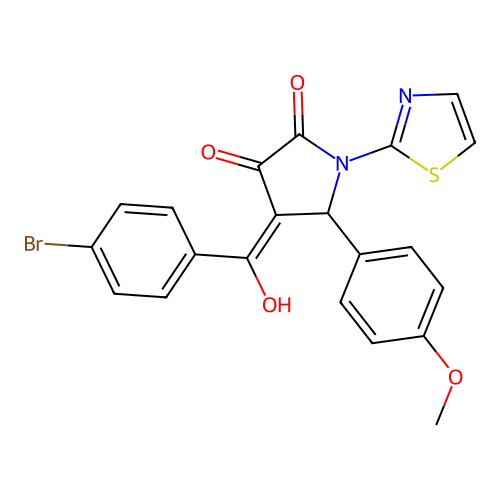 4-(4-bromobenzoyl)-3-hydroxy-5-(4-methoxyphenyl)-1-(1,3-thiazol-2-yl)-2,5-dihydro-1H-pyrrol-2-one structure