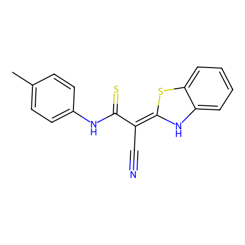 2-(1,3-Benzothiazol-2-yl)-3-[(4-methylphenyl)amino]-3-sulfanylprop-2-enenitrile structure