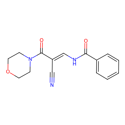 N-[2-cyano-2-(morpholine-4-carbonyl)eth-1-en-1-yl]benzamide structure