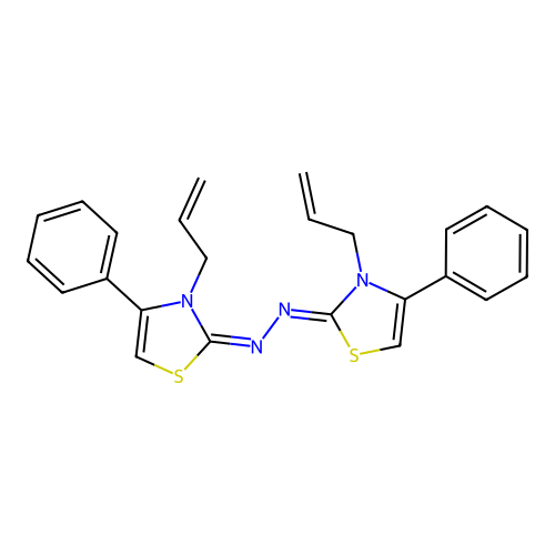 (1Z,2E)-1,2-bis(3-allyl-4-phenylthiazol-2(3H)-ylidene)hydrazine structure