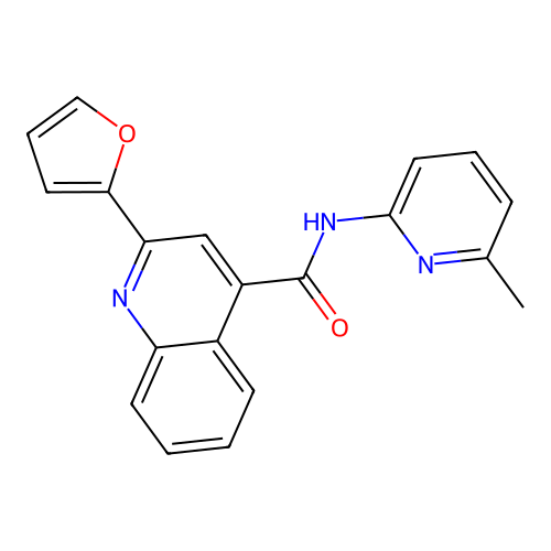 2-(furan-2-yl)-N-(6-methylpyridin-2-yl)quinoline-4-carboxamide structure