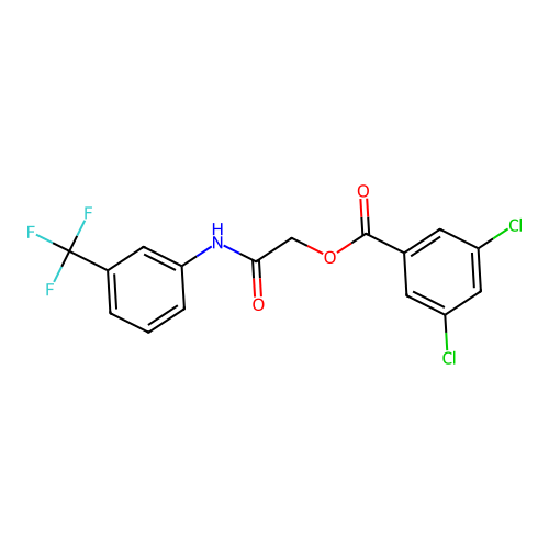 [2-Oxo-2-[3-(trifluoromethyl)anilino]ethyl] 3,5-dichlorobenzoate structure