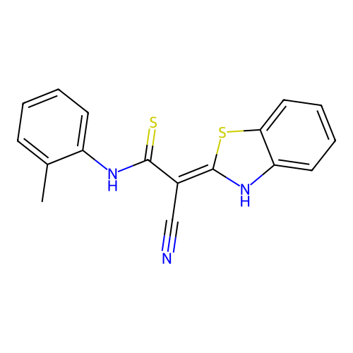 2-(1,3-Benzothiazol-2-yl)-3-[(2-methylphenyl)amino]-3-sulfanylprop-2-enenitrile structure