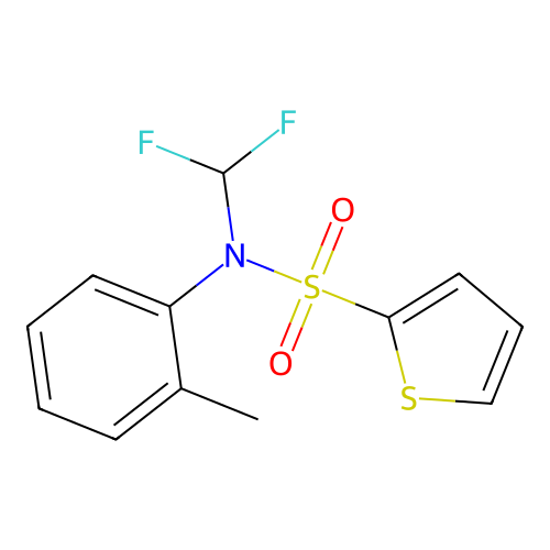 N-(difluoromethyl)-N-(2-methylphenyl)thiophene-2-sulfonamide structure
