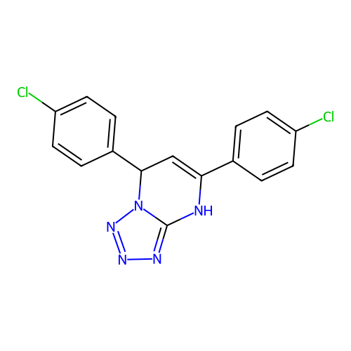 5,7-Bis(4-chlorophenyl)-4,7-dihydrotetrazolo[1,5-a]pyrimidine structure
