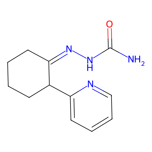 (2Z)-2-[2-(pyridin-2-yl)cyclohexylidene]hydrazinecarboxamide structure