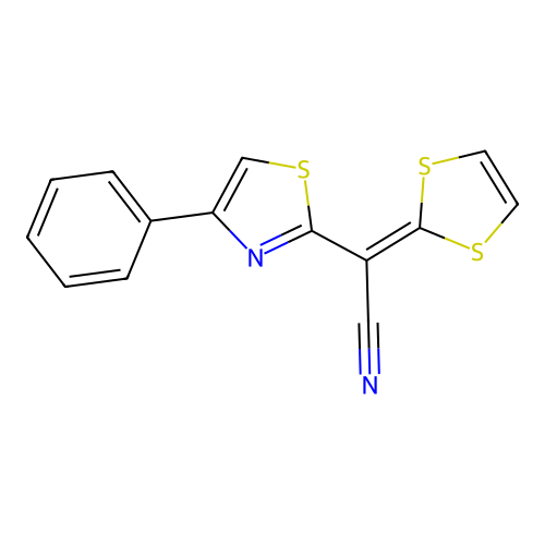 1,3-Dithiol-2-ylidene(4-phenyl-1,3-thiazol-2-yl)acetonitrile structure