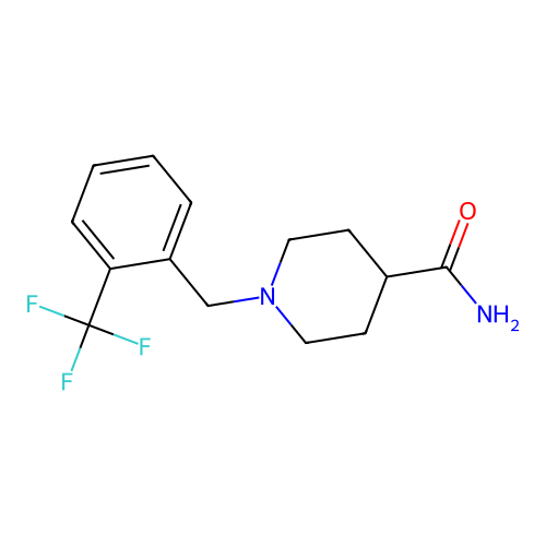 1-{[2-(Trifluoromethyl)phenyl]methyl}piperidine-4-carboxamide structure