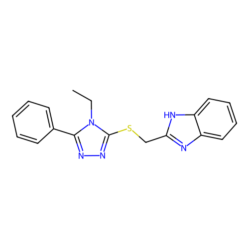 1H-Benzoimidazole, 2-(4-ethyl-5-phenyl-4H-[1,2,4]triazol-3-ylsulfanylmethyl)- structure