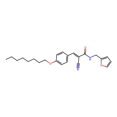 2-cyano-N-[(furan-2-yl)methyl]-3-[4-(octyloxy)phenyl]prop-2-enamide structure