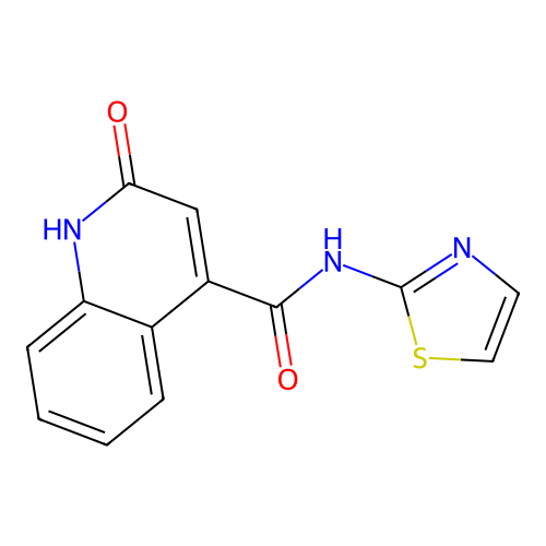 2-hydroxy-N-(1,3-thiazol-2-yl)quinoline-4-carboxamide structure