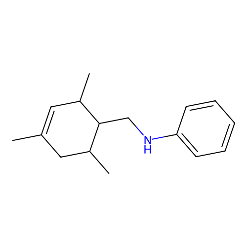 N-[(2,4,6-trimethylcyclohex-3-en-1-yl)methyl]aniline structure