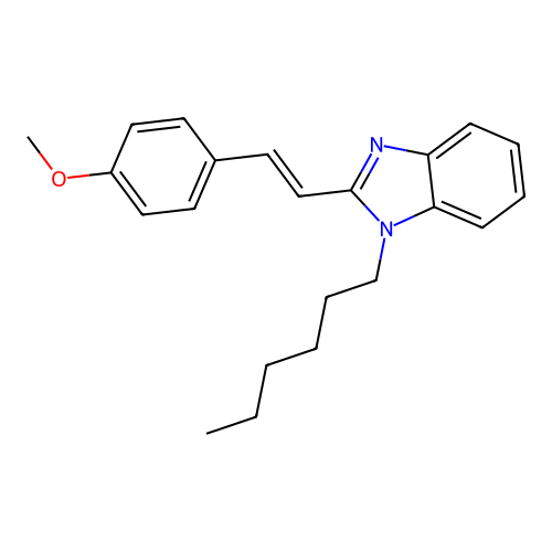 1-hexyl-2-[(E)-2-(4-methoxyphenyl)ethenyl]-1H-benzimidazole structure