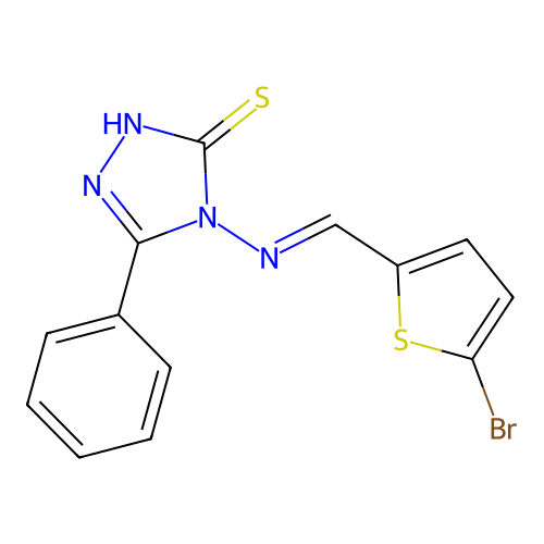 4-(((5-Bromo-2-thienyl)methylene)amino)-5-phenyl-4H-1,2,4-triazole-3-thiol structure