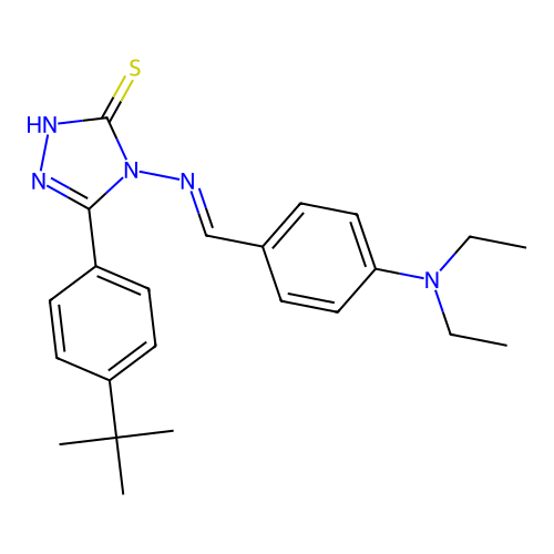 5-(4-tert-butylphenyl)-4-{[4-(diethylamino)benzylidene]amino}-4H-1,2,4-triazole-3-thiol structure