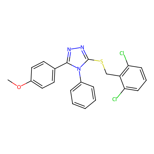 3-[(2,6-dichlorobenzyl)sulfanyl]-5-(4-methoxyphenyl)-4-phenyl-4H-1,2,4-triazole structure