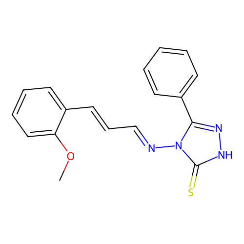 4-((3-(2-METHOXYPHENYL)-2-PROPENYLIDENE)AMINO)-5-PH-4H-1,2,4-TRIAZOLE-3-THIOL structure