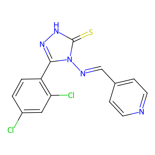 5-(2,4-dichlorophenyl)-4-{[(pyridin-4-yl)methylidene]amino}-4H-1,2,4-triazole-3-thiol structure
