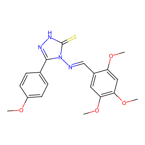 5-(4-methoxyphenyl)-4-[(2,4,5-trimethoxybenzylidene)amino]-4H-1,2,4-triazole-3-thiol structure