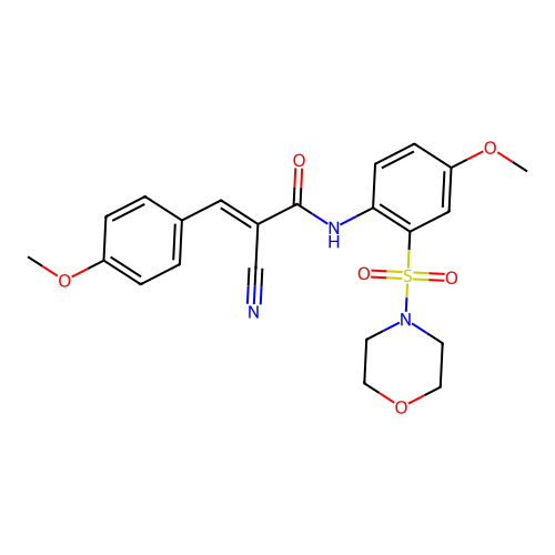 2-cyano-N-[4-methoxy-2-(morpholine-4-sulfonyl)phenyl]-3-(4-methoxyphenyl)prop-2-enamide structure