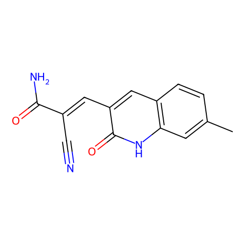 (E)-2-cyano-3-(7-methyl-2-oxo-1H-quinolin-3-yl)prop-2-enamide structure