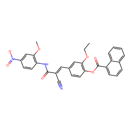 [4-[(E)-2-cyano-3-(2-methoxy-4-nitroanilino)-3-oxoprop-1-enyl]-2-ethoxyphenyl] naphthalene-1-carboxylate structure