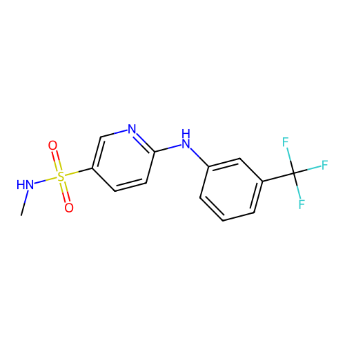 N-methyl-6-[3-(trifluoromethyl)anilino]-3-pyridinesulfonamide structure