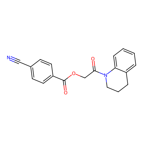 2-(3,4-dihydroquinolin-1(2H)-yl)-2-oxoethyl 4-cyanobenzoate structure