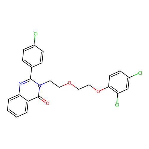 2-(4-chlorophenyl)-3-[2-[2-(2,4-dichlorophenoxy)ethoxy]ethyl]quinazolin-4-one structure