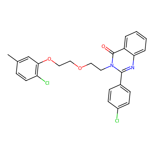 3-(2-(2-(2-chloro-5-methylphenoxy)ethoxy)ethyl)-2-(4-chlorophenyl)quinazolin-4(3H)-one structure