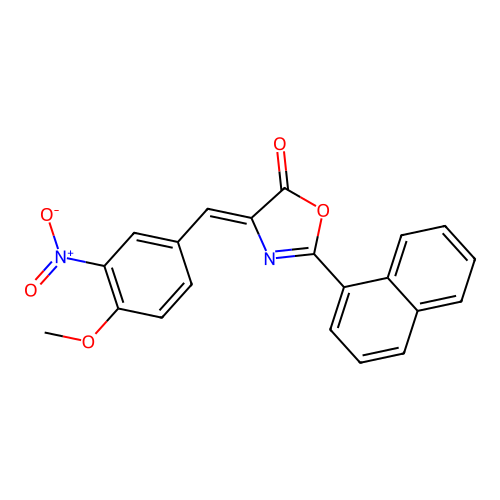 (Z)-4-(4-methoxy-3-nitrobenzylidene)-2-(naphthalen-1-yl)oxazol-5(4H)-one structure