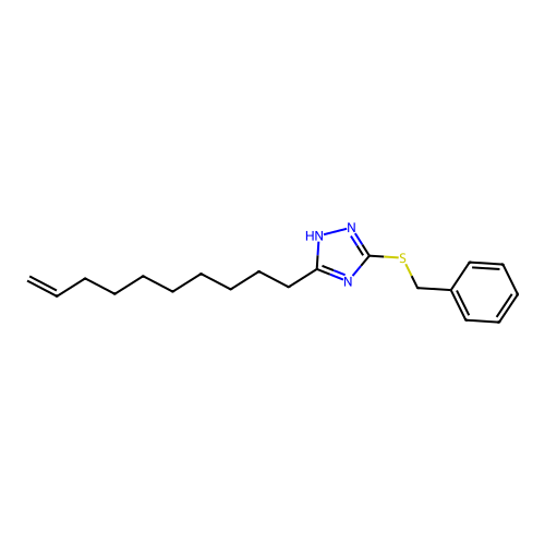 3-(benzylsulfanyl)-5-(dec-9-en-1-yl)-4H-1,2,4-triazole structure