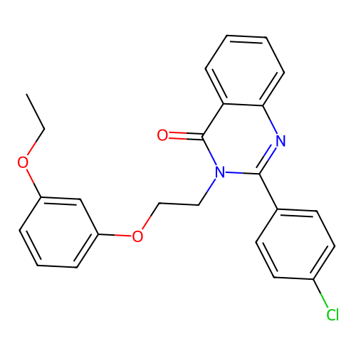 2-(4-chlorophenyl)-3-(2-(3-ethoxyphenoxy)ethyl)quinazolin-4(3H)-one structure