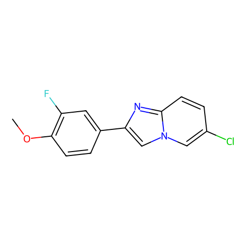6-Chloro-2-(3-fluoro-4-methoxyphenyl)imidazo[1,2-a]pyridine structure