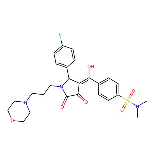 4-(2-(4-fluorophenyl)-4-hydroxy-1-(3-morpholinopropyl)-5-oxo-2,5-dihydro-1H-pyrrole-3-carbonyl)-N,N-dimethylbenzenesulfonamide structure