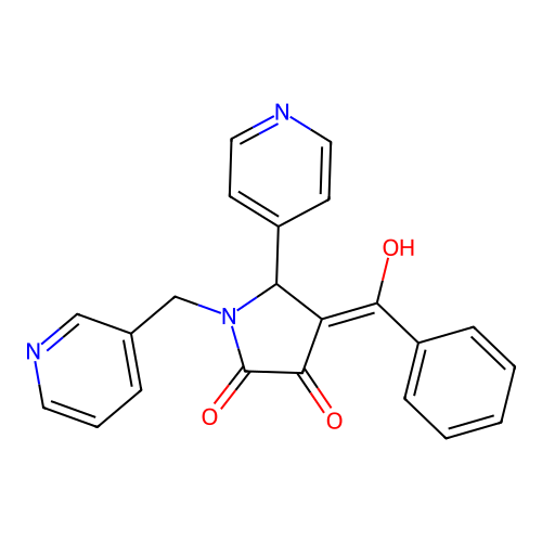 4-benzoyl-3-hydroxy-1-(pyridin-3-ylmethyl)-5-(pyridin-4-yl)-1H-pyrrol-2(5H)-one structure