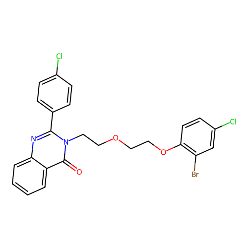 3-(2-(2-(2-bromo-4-chlorophenoxy)ethoxy)ethyl)-2-(4-chlorophenyl)quinazolin-4(3H)-one structure