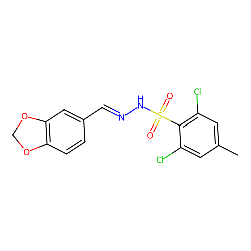 N'-(1,3-benzodioxol-5-ylmethylene)-2,6-dichloro-4-methylbenzenesulfonohydrazide structure
