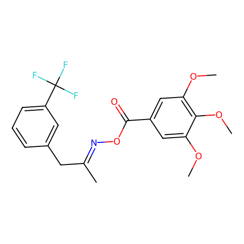 2-Propanone, 1-(3-(trifluoromethyl)phenyl)-, O-(3,4,5-trimethoxybenzoyl)oxime structure