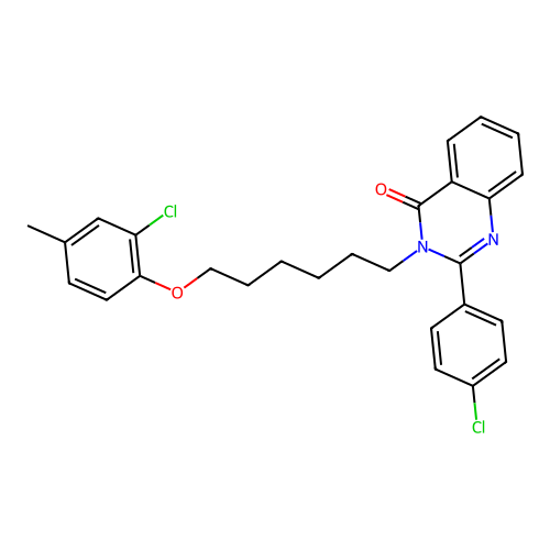 3-(6-(2-chloro-4-methylphenoxy)hexyl)-2-(4-chlorophenyl)quinazolin-4(3H)-one structure