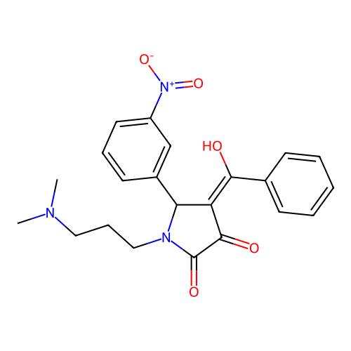 4-benzoyl-1-(3-(dimethylamino)propyl)-3-hydroxy-5-(3-nitrophenyl)-1H-pyrrol-2(5H)-one structure