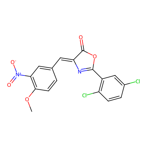 (Z)-2-(2,5-dichlorophenyl)-4-(4-methoxy-3-nitrobenzylidene)oxazol-5(4H)-one structure
