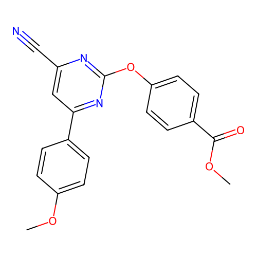 Methyl 4-((4-cyano-6-(4-methoxyphenyl)pyrimidin-2-yl)oxy)benzoate structure