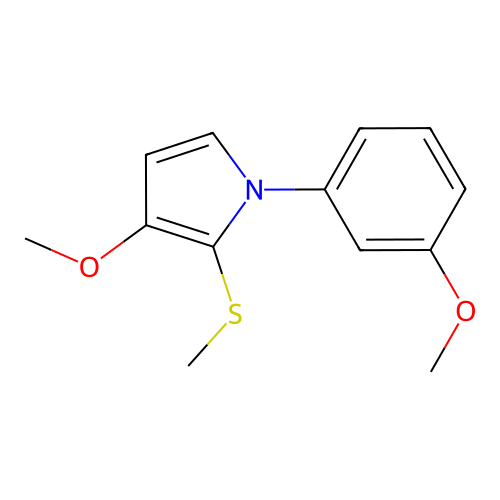 3-methoxy-1-(3-methoxyphenyl)-2-(methylsulfanyl)-1H-pyrrole structure