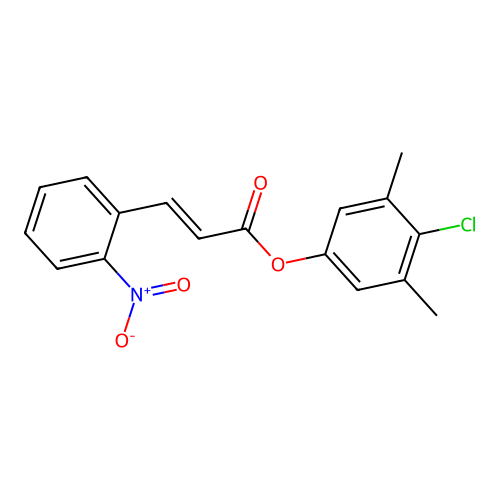 (4-Chloro-3,5-dimethylphenyl) 3-(2-nitrophenyl)prop-2-enoate structure