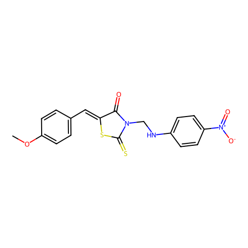 5-(4-methoxybenzylidene)-3-(((4-nitrophenyl)amino)methyl)-2- structure