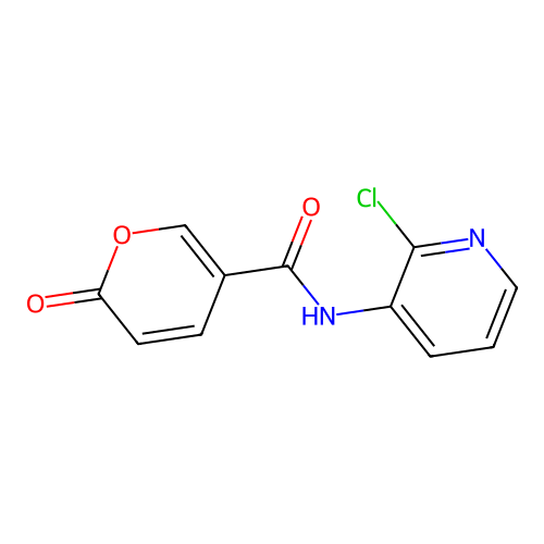 N-(2-chloropyridin-3-yl)-6-oxopyran-3-carboxamide structure