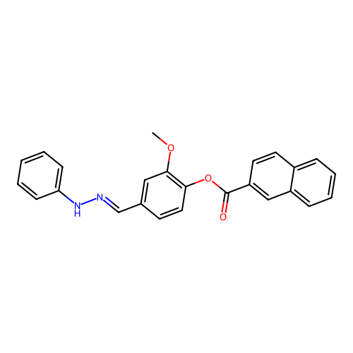 2-Methoxy-4-(2-phenylcarbohydrazonoyl)phenyl 2-naphthoate structure
