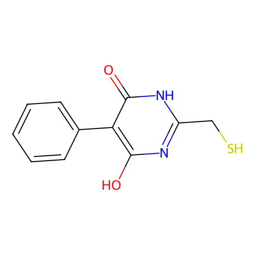 5-Phenyl-2-(sulfanylmethyl)-4,6-pyrimidinediol structure